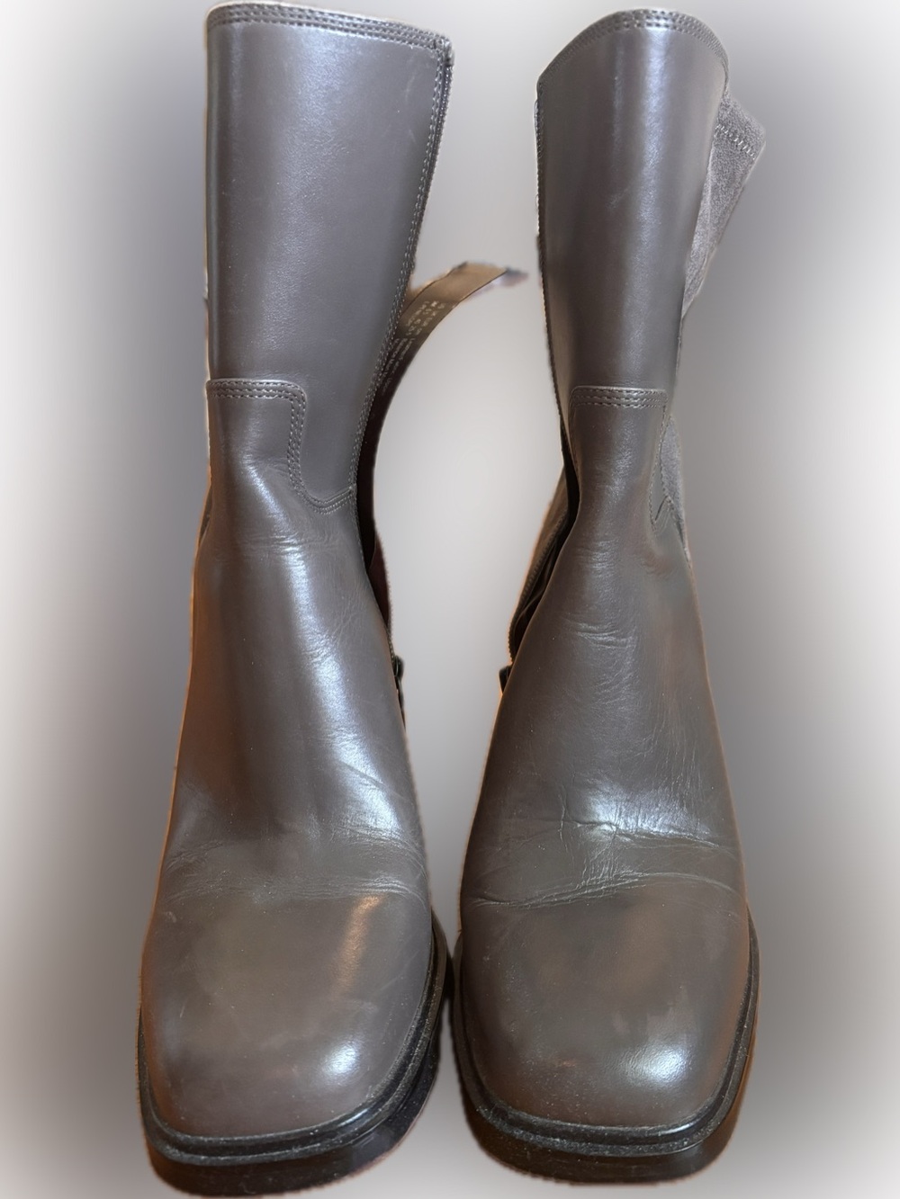 Classic Tall Leather Boots in Dark Brown